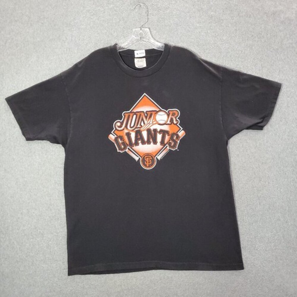VINTAGE San Francisco Giants 2000 Men Shirt XL Black Junior Graphic Print Tee